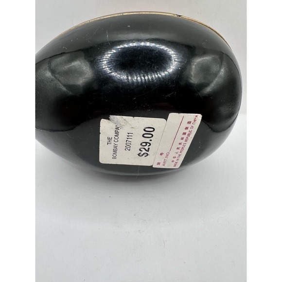 Vintage The Bombay Company Hand Painted Lacquered Egg Shaped Trinket Box - Picture 3 of 7